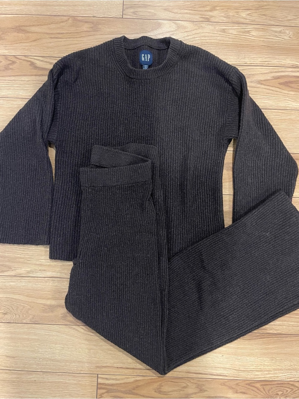 GAP Dark brown Ribbed Lounge Set top XS pants Small
